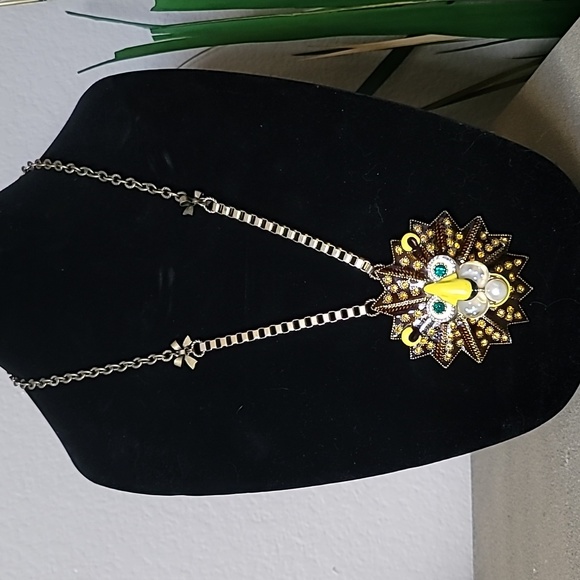 Collier Betsey Johnson - Pendentif Lion Entier Multicolore - Cristal Et émail - Neuf Avec Boîte